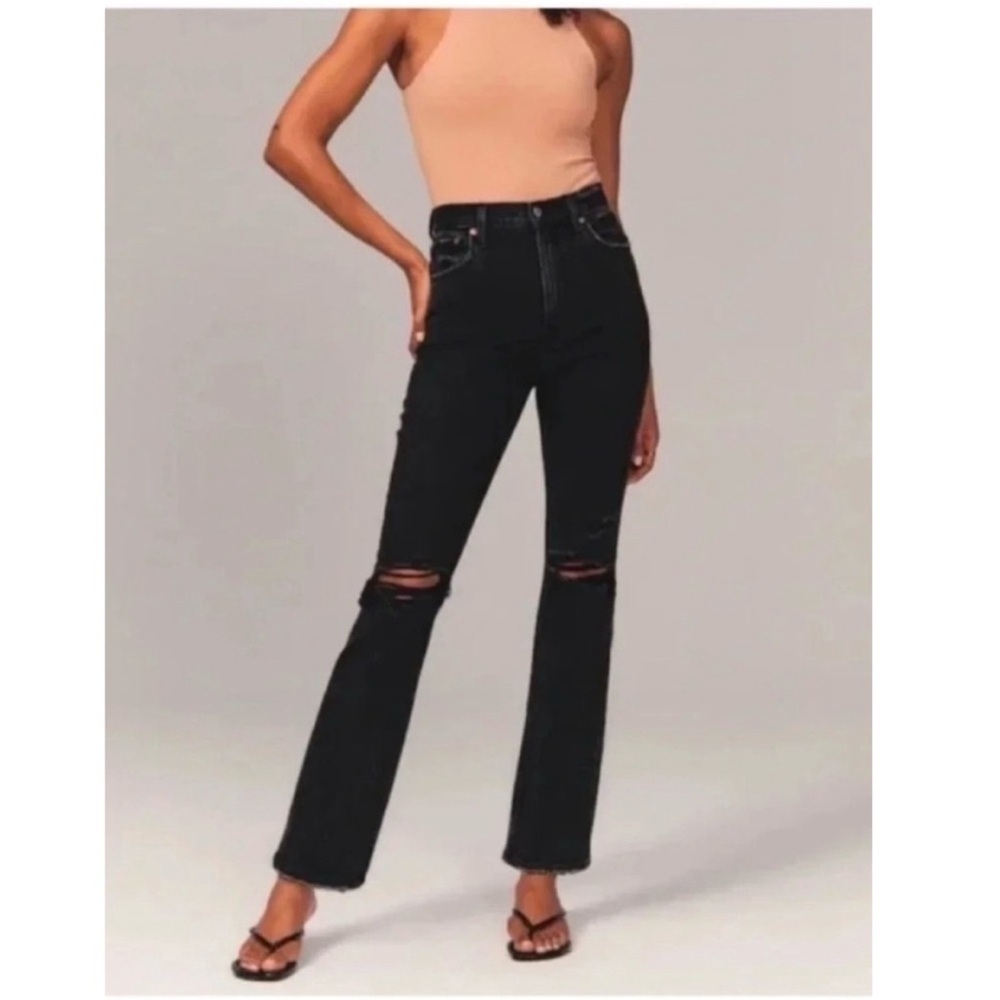 Abercrombie & Fitch The Ankle Straight Ultra High Rise Jeans Black Denim 26